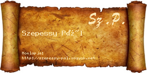 Szepessy Pál névjegykártya