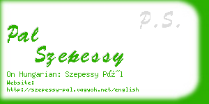 pal szepessy business card